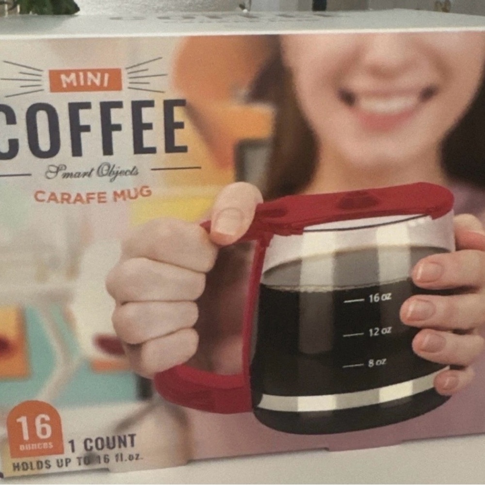Mini Coffee Carafe Mug with Red Handle